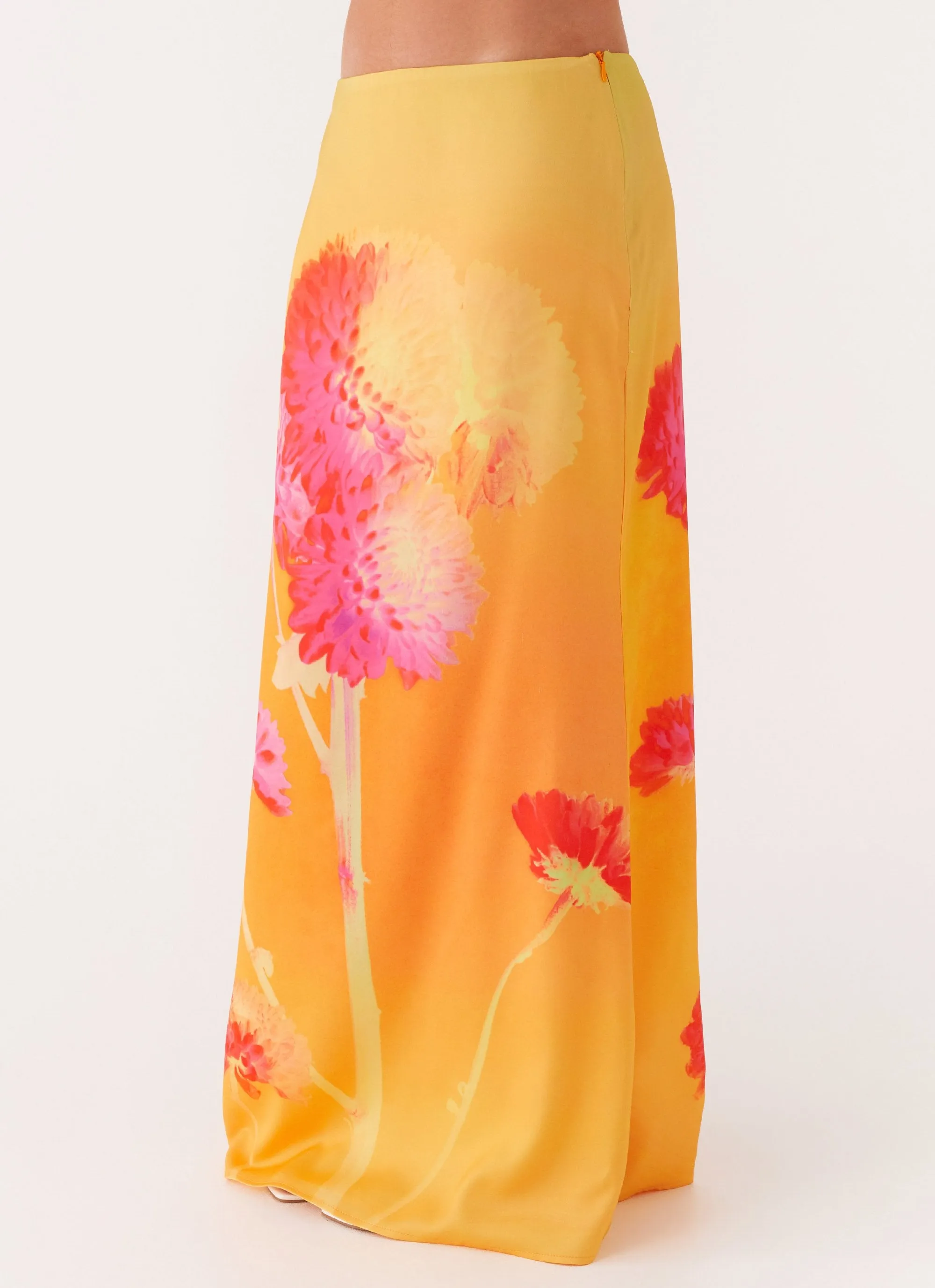 Marrakesh Maxi Skirt - Orange Floral Unisex style Breezy Look