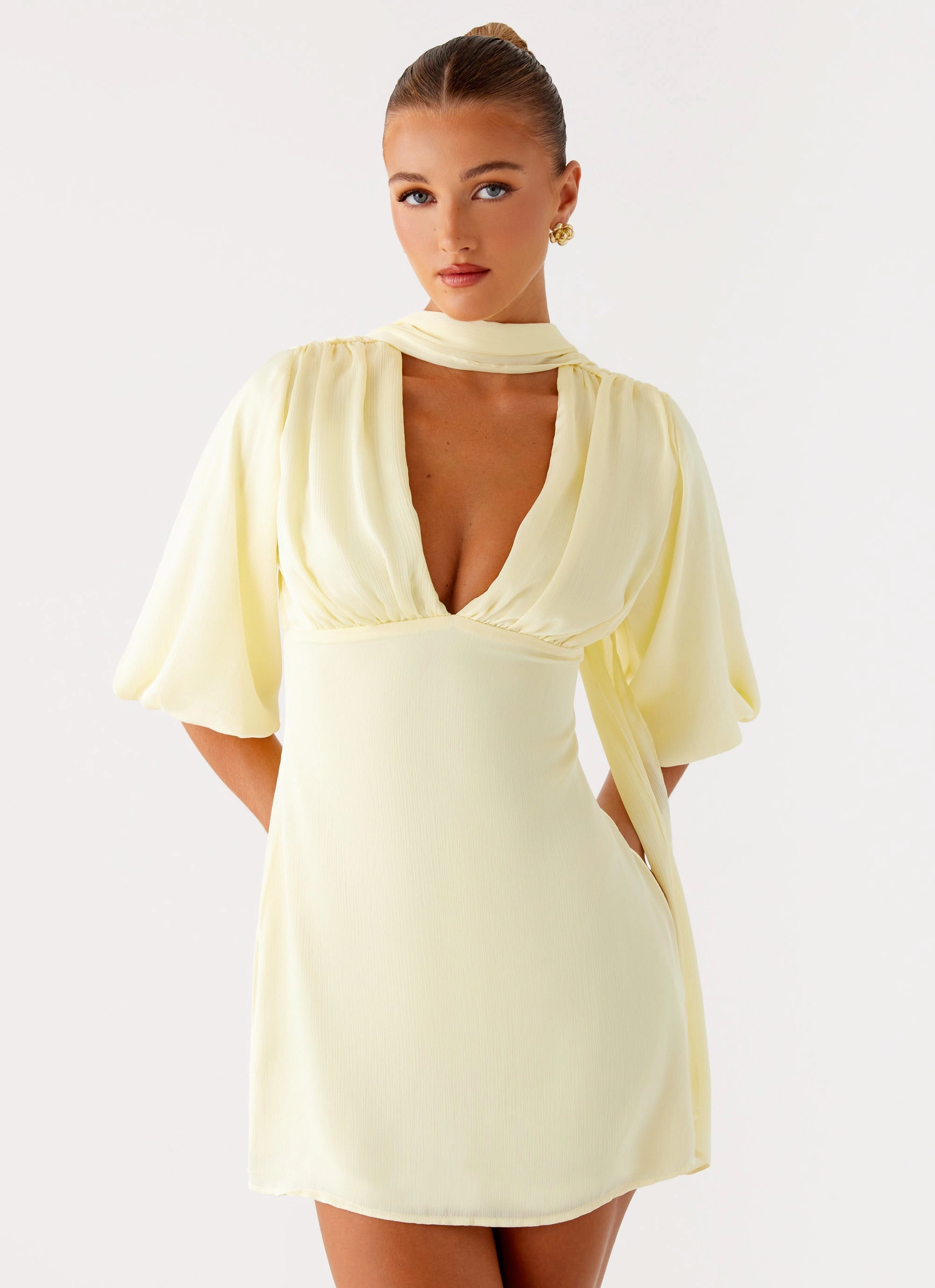 Mary Mini Dress - Yellow Effortless Elegance Relaxed and Elegant