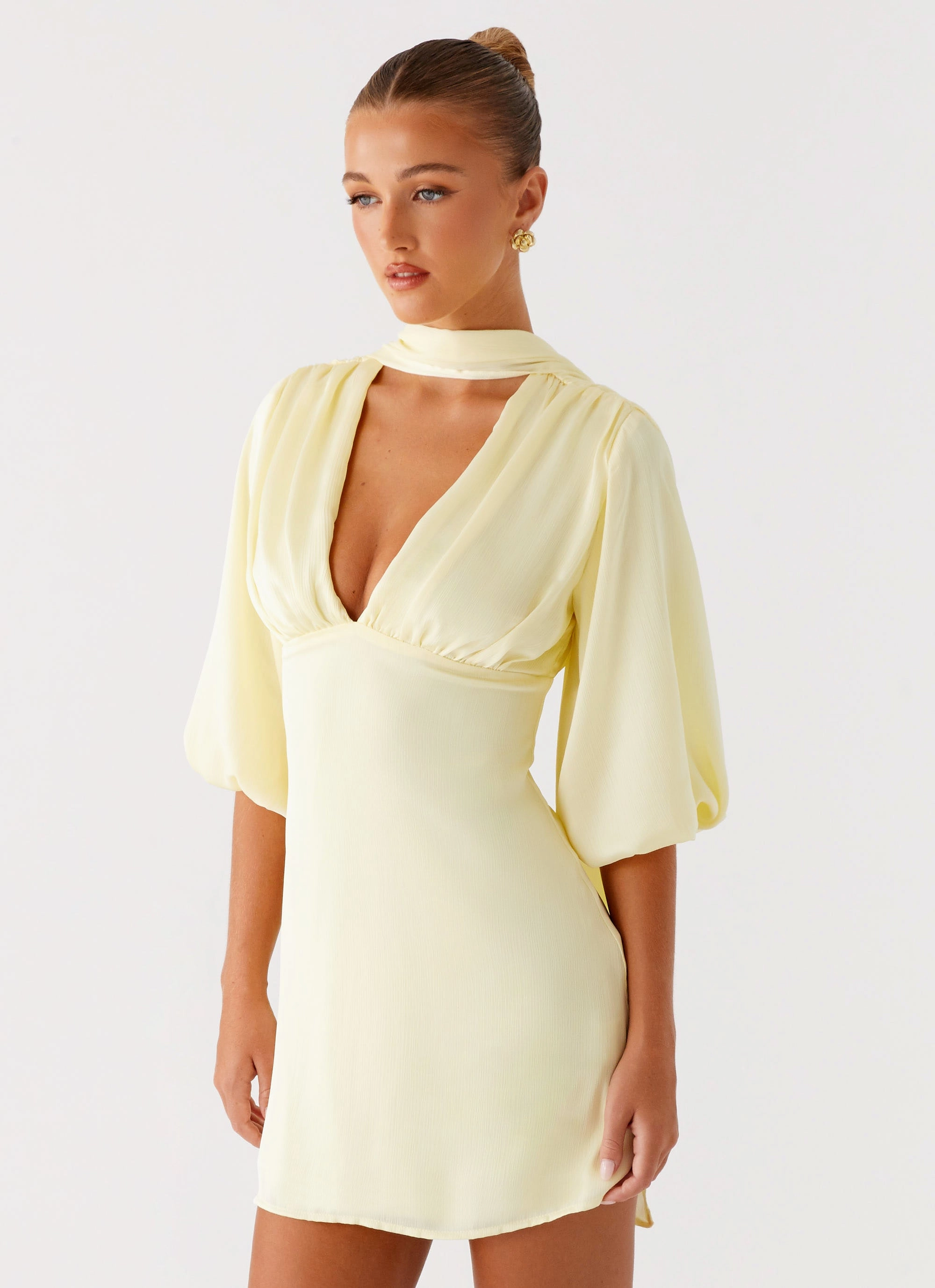 Mary Mini Dress - Yellow Chic Fit Wear