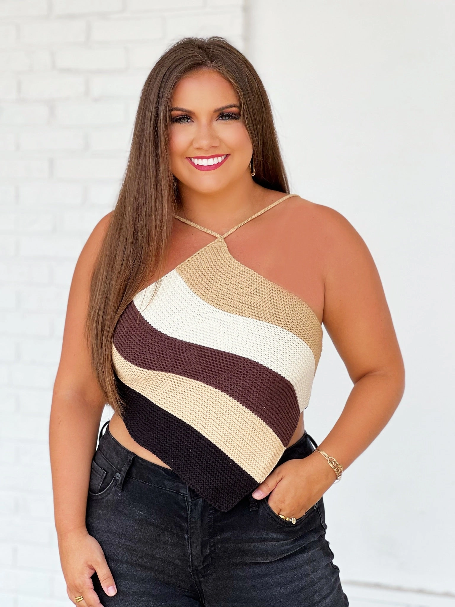 Casual Button-Down Mason Halter Top (FINAL SALE)