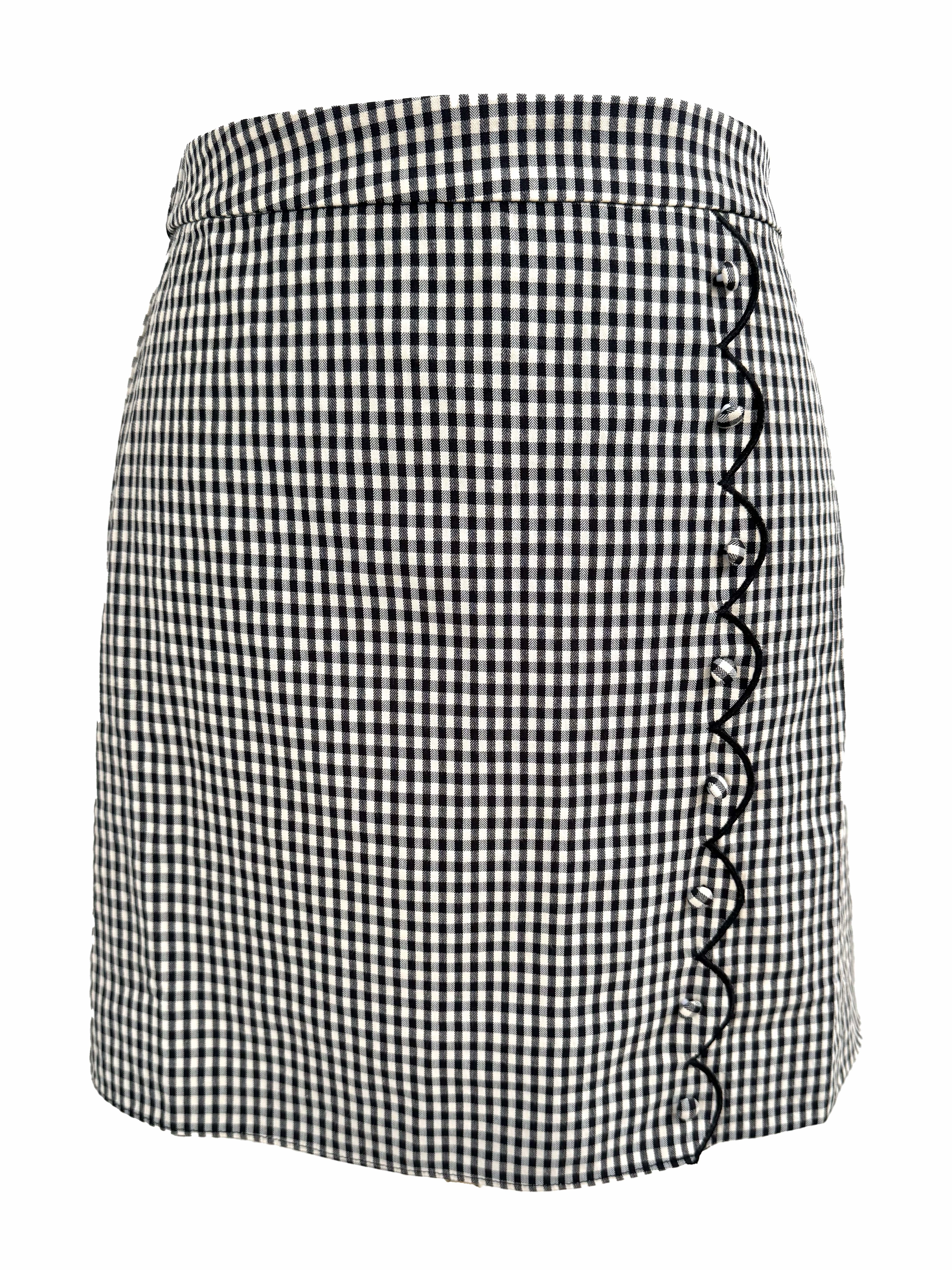 MASON'S DAUGHTER | Ellie Skirt, Black & Ivory Gingham Slim Fit Wear