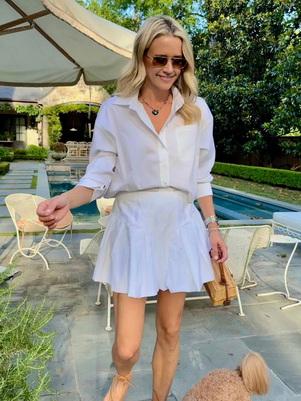 Relax Fit Wear HeatRegulating MASON'S DAUGHTER | Harper Mini Skirt, White Poplin