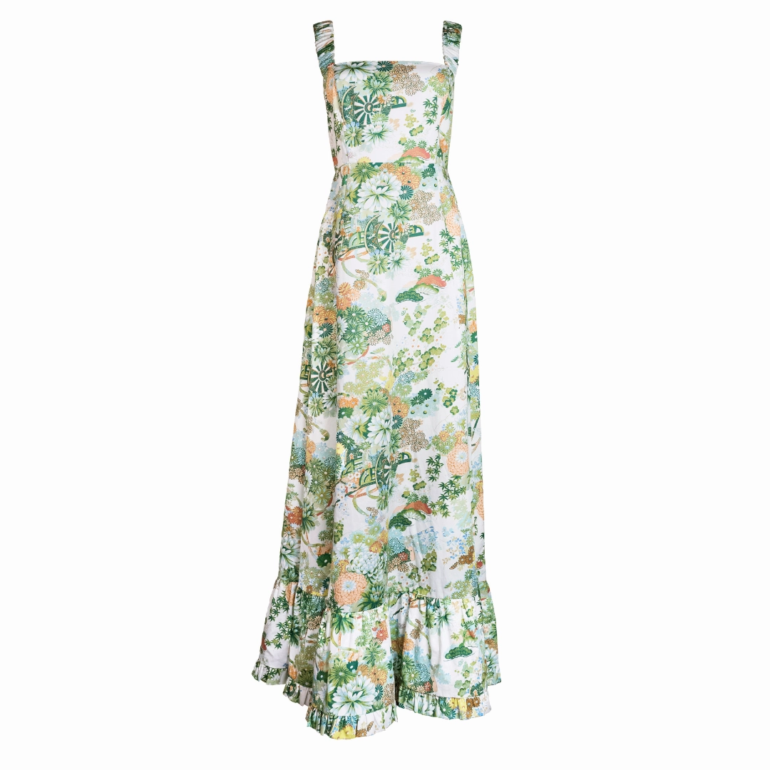 MASON'S DAUGHTER | Maxi Dress, Spring Chinoiserie Street Elegance Ready Anytime