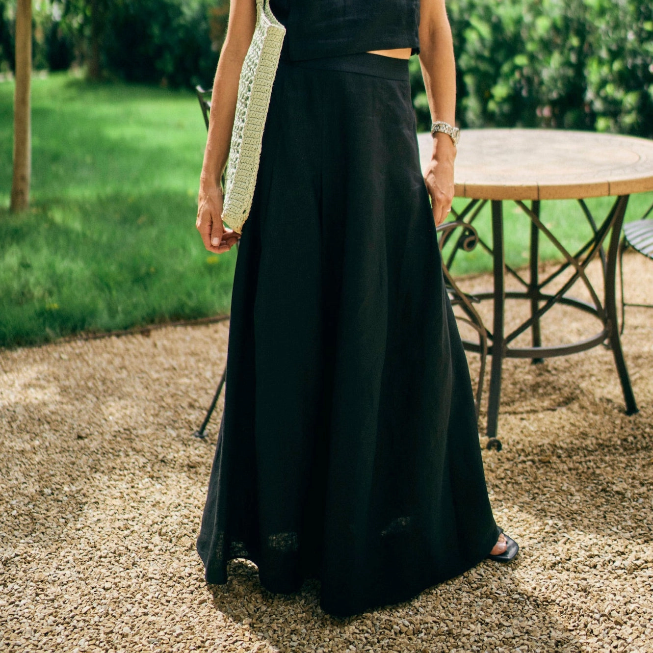 MASON'S DAUGHTER | Sophia Maxi Skirt, Black Cozy Wear Versatile Shirt