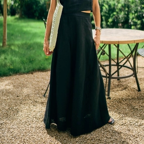 Unstructured Fit Reflective Accent Trim MASON'S DAUGHTER | Sophia Maxi Skirt, Black