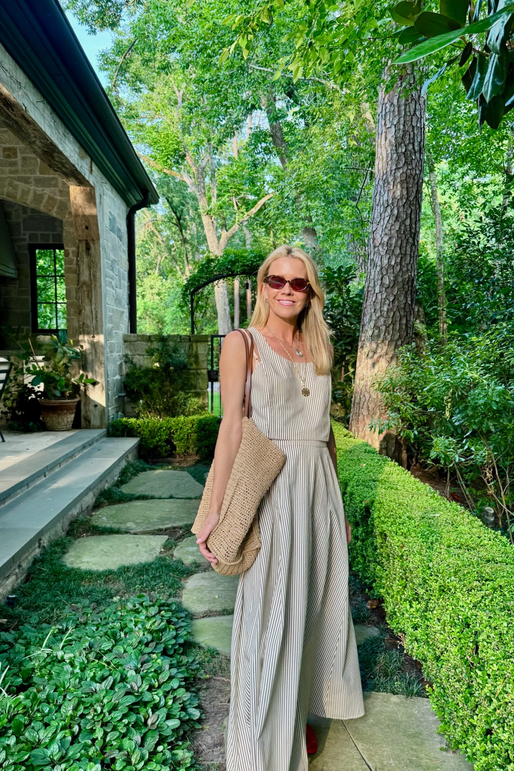 MASON'S DAUGHTER | Sophia Top, Brown & Ivory Dobby Striped Odor Resistant Finish HeatRegulating