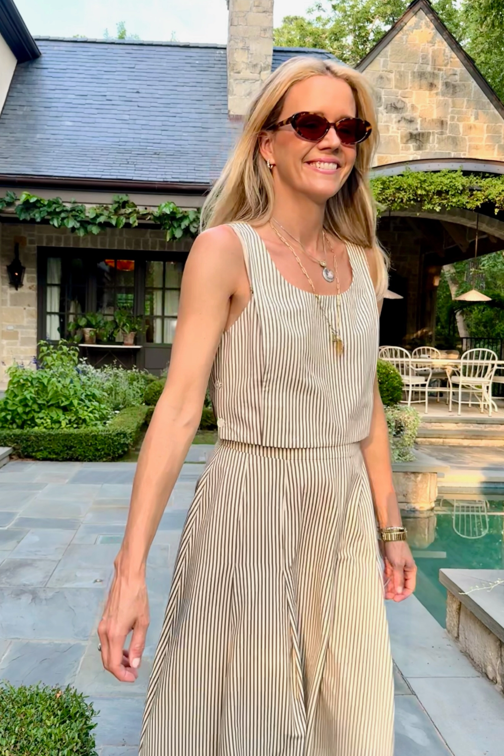 Flatlock Seam Technique NonFade Dye MASON'S DAUGHTER | Sophia Top, Brown & Ivory Dobby Striped