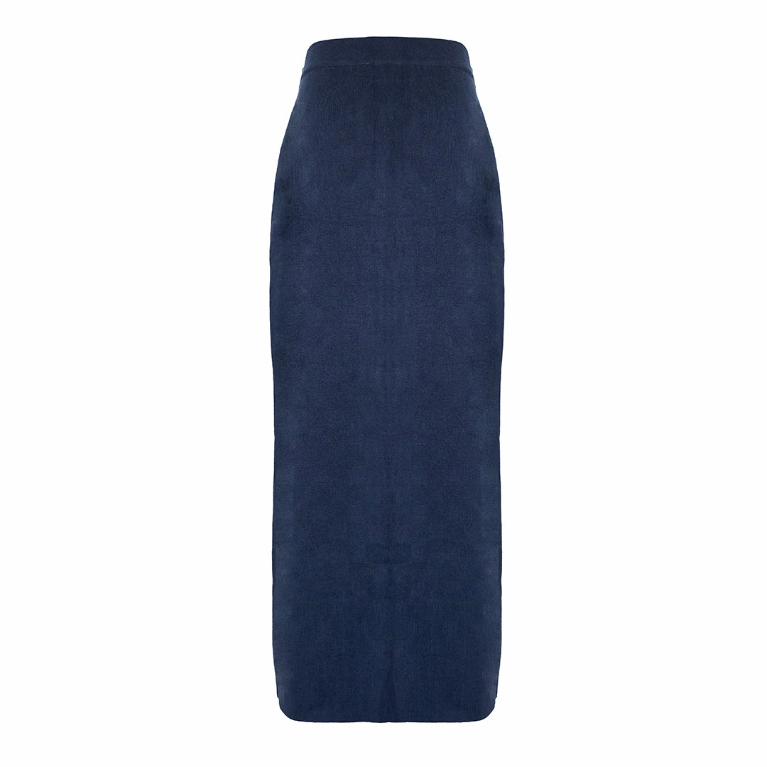SeamlessConstruction MASON'S DAUGHTER Stella Knit Skirt, Navy