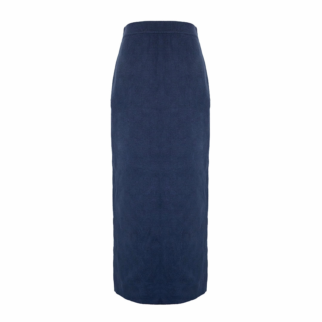 Hidden Zipper MASON'S DAUGHTER Stella Knit Skirt, Navy