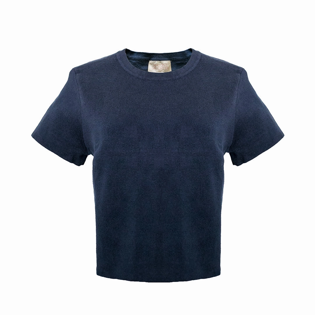 MASON'S DAUGHTER Stella Knit Top, Navy Hidden Zipper Pocket