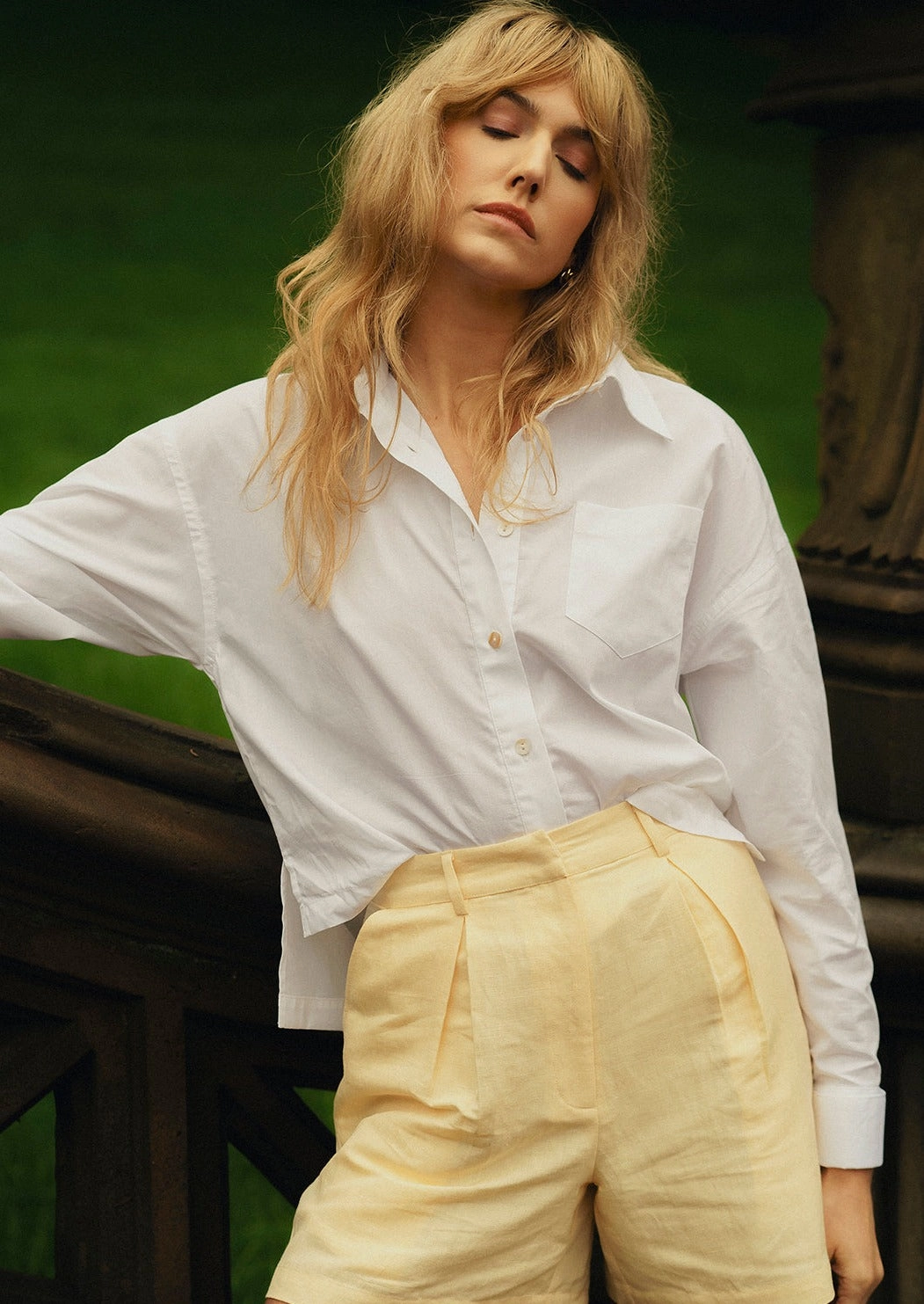 MASON'S DAUGHTER the French Cuff Boyfriend Shirt, White Poplin Layering Piece OdorResistantTreatment