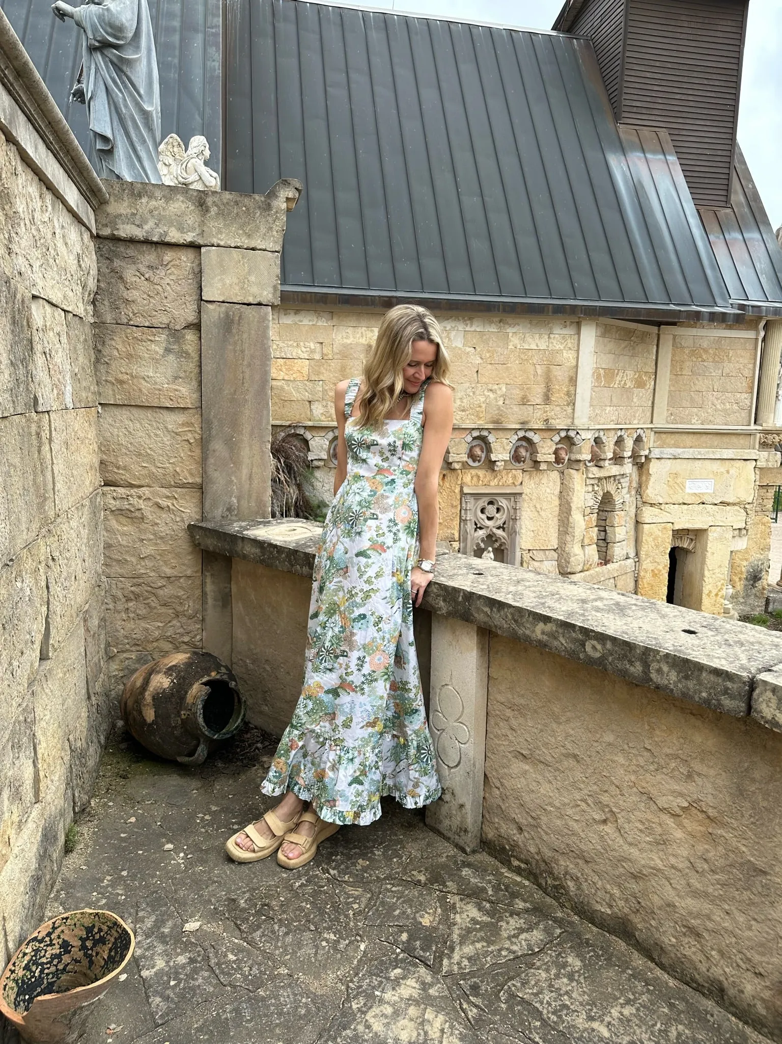 MASON'S DAUGHTER | Maxi Dress, Spring Chinoiserie Ribbed-Texture
