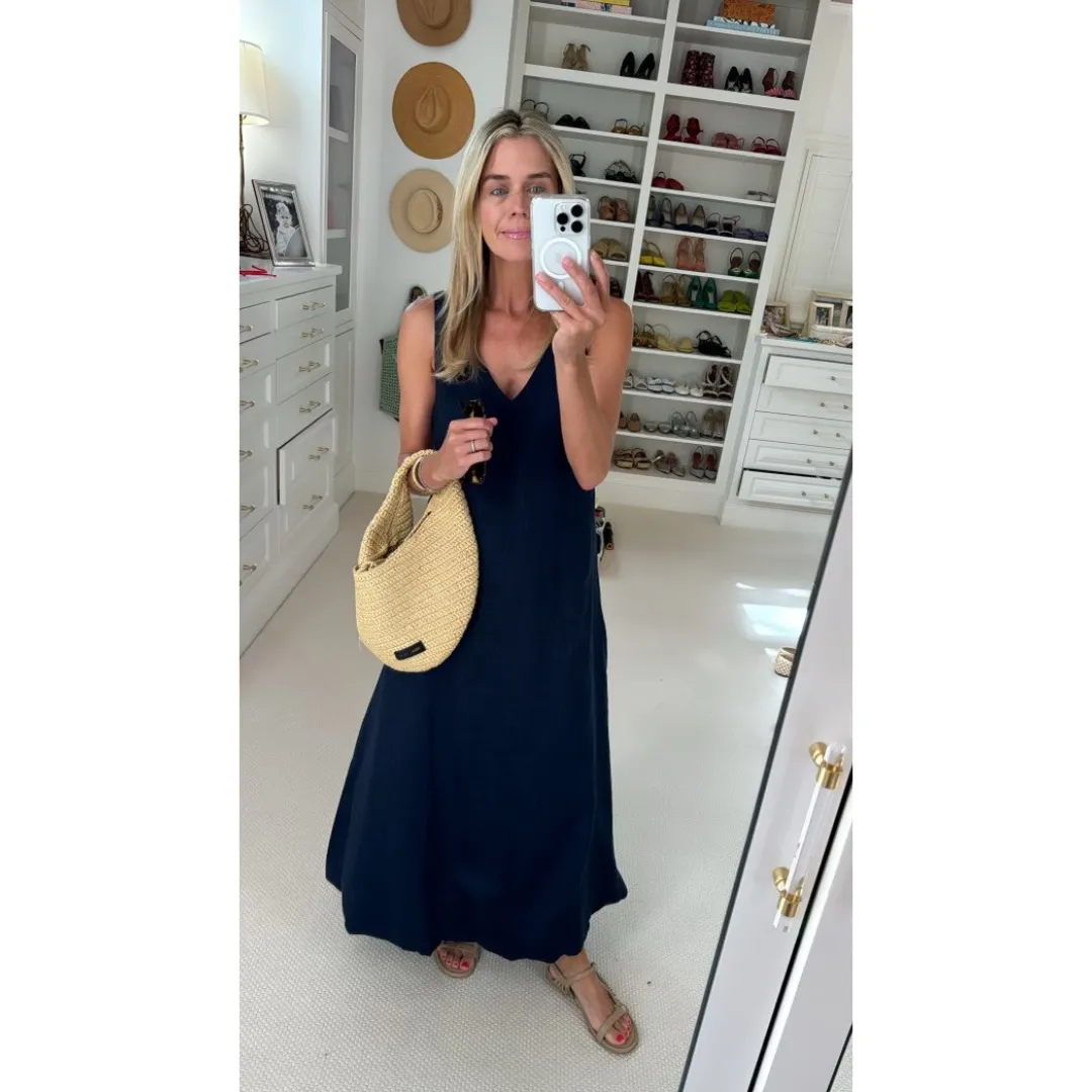 elegant design MASON'S DAUGHTER | Nicole Dress, Navy Linen