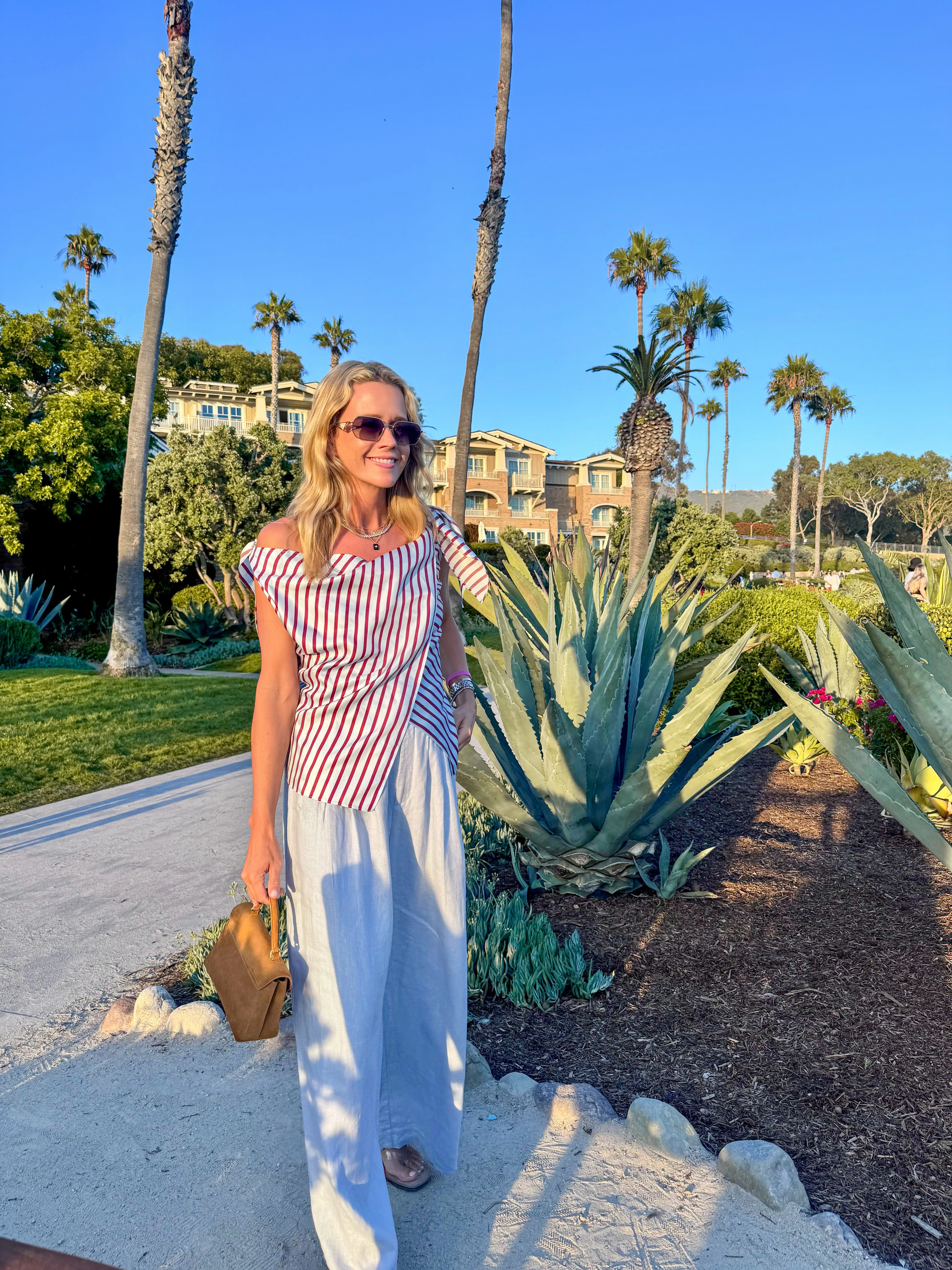 MASONS DAUGHTER | Lily Scarf Top, Blue & Burgundy Striped Anti Cling Finish Ripped design