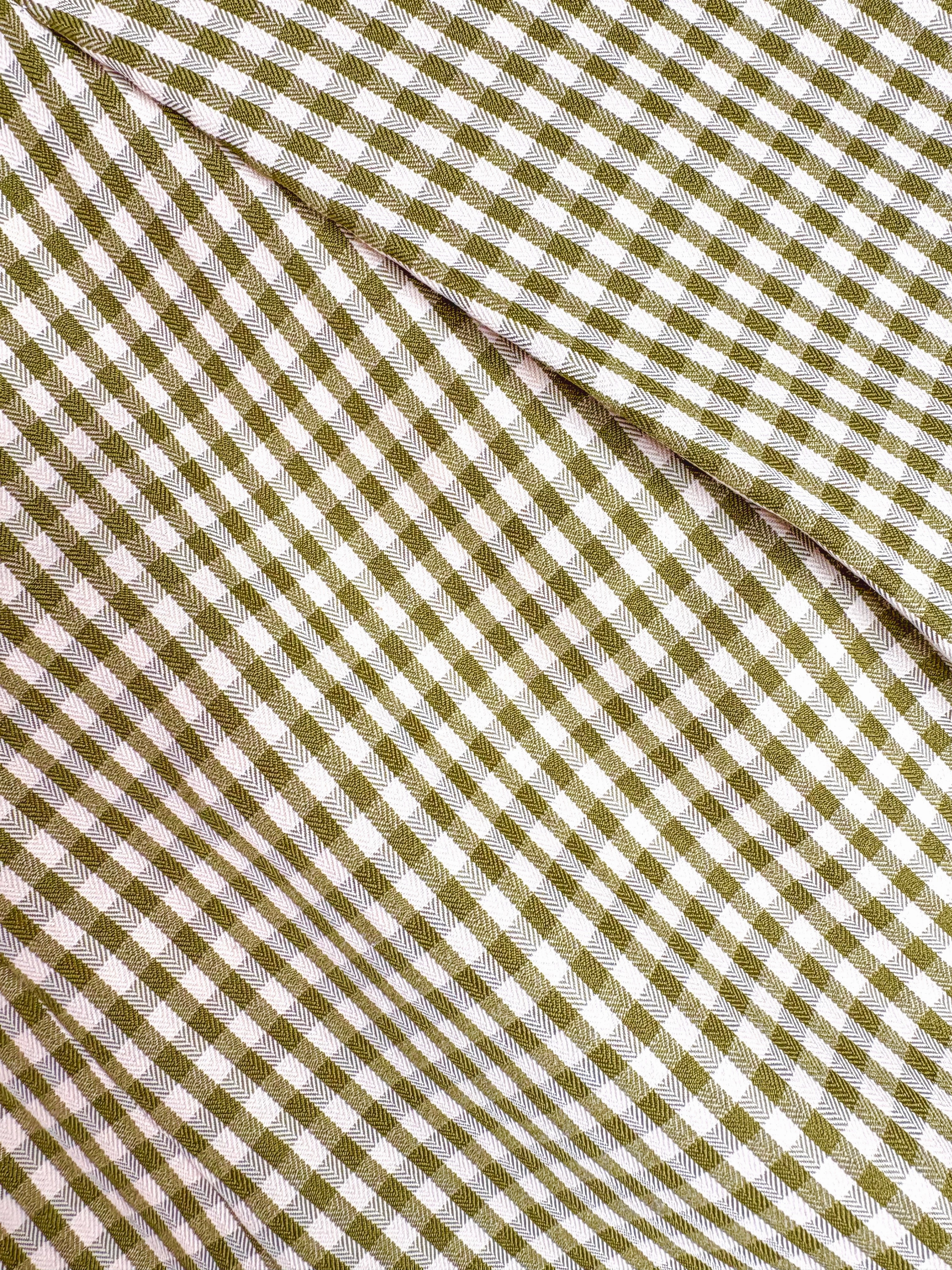 MASONS DAUGHTER | Sophia Top, Green & Ivory Gingham Earthy Tone Colorways Four Way Stretch Fabric