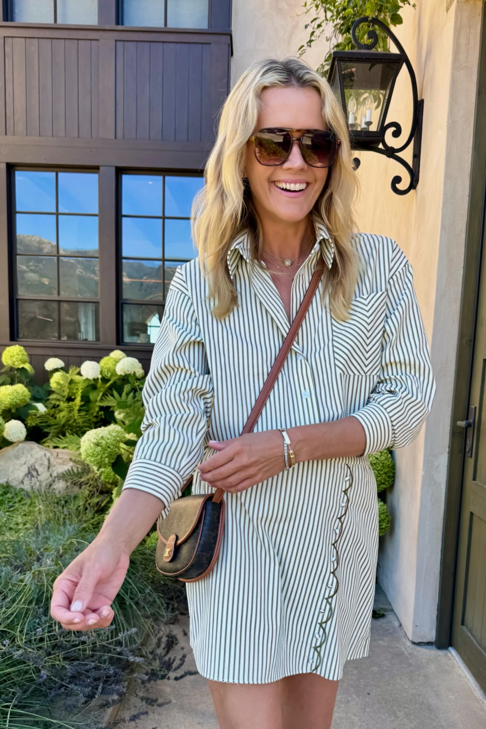 Microfiber Blended Fabric Flowing Design MASONS DAUGHTER | the Matthew Shirt, Olive & Ivory Striped