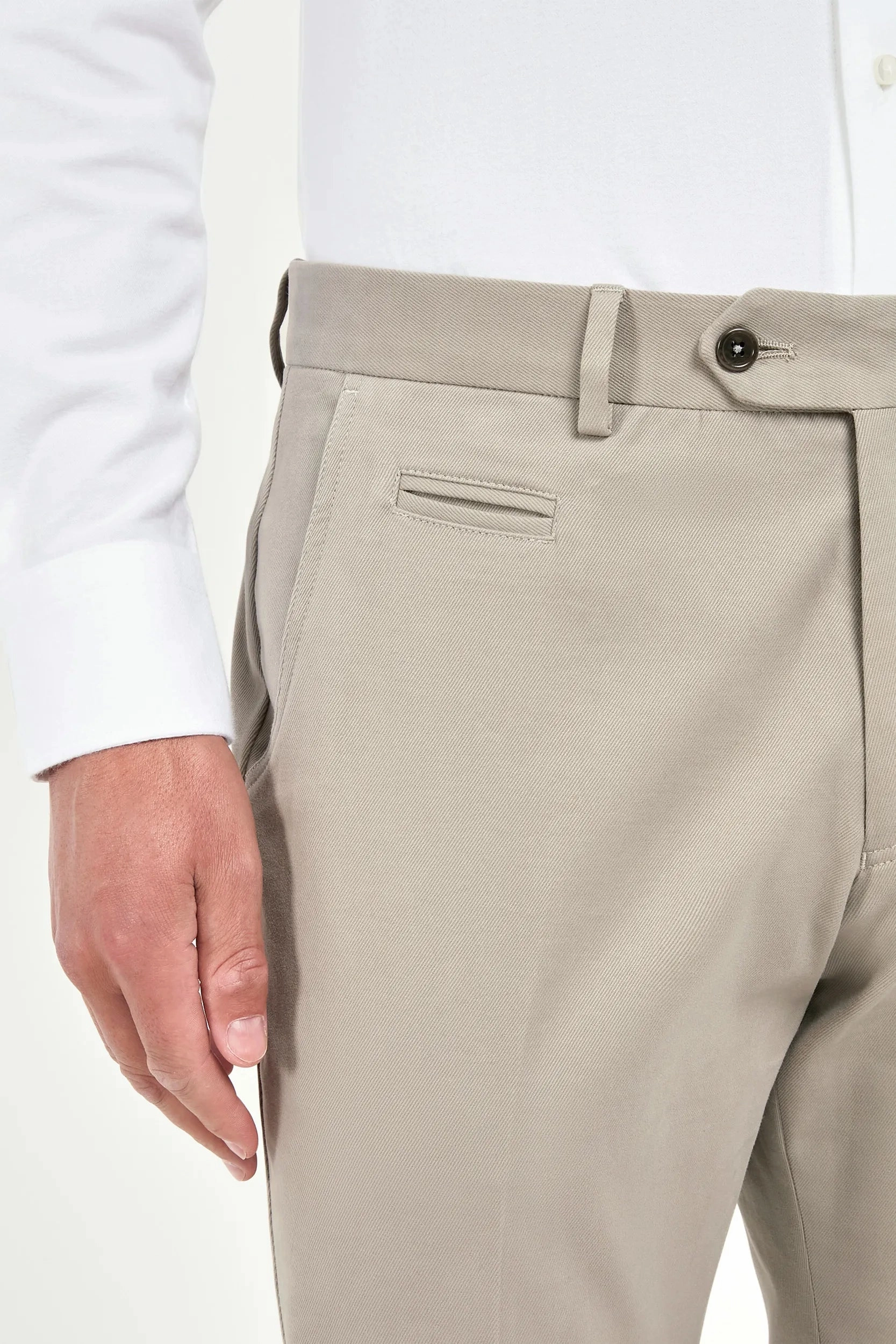 Mastic cotton and cashmere Garda trousers - Made in Italy