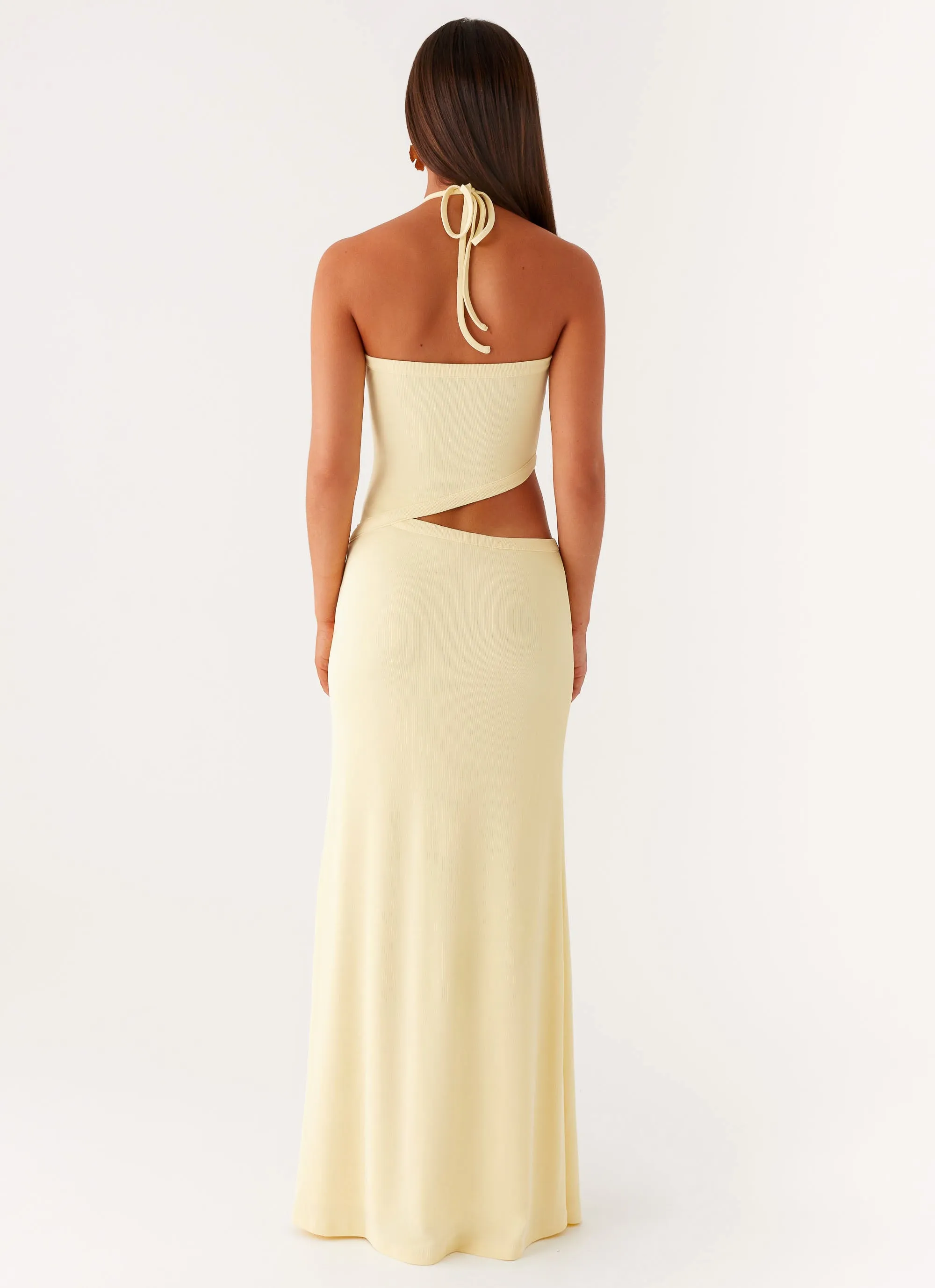 Student Essential Lanah Cut Out Maxi Dress - Yellow