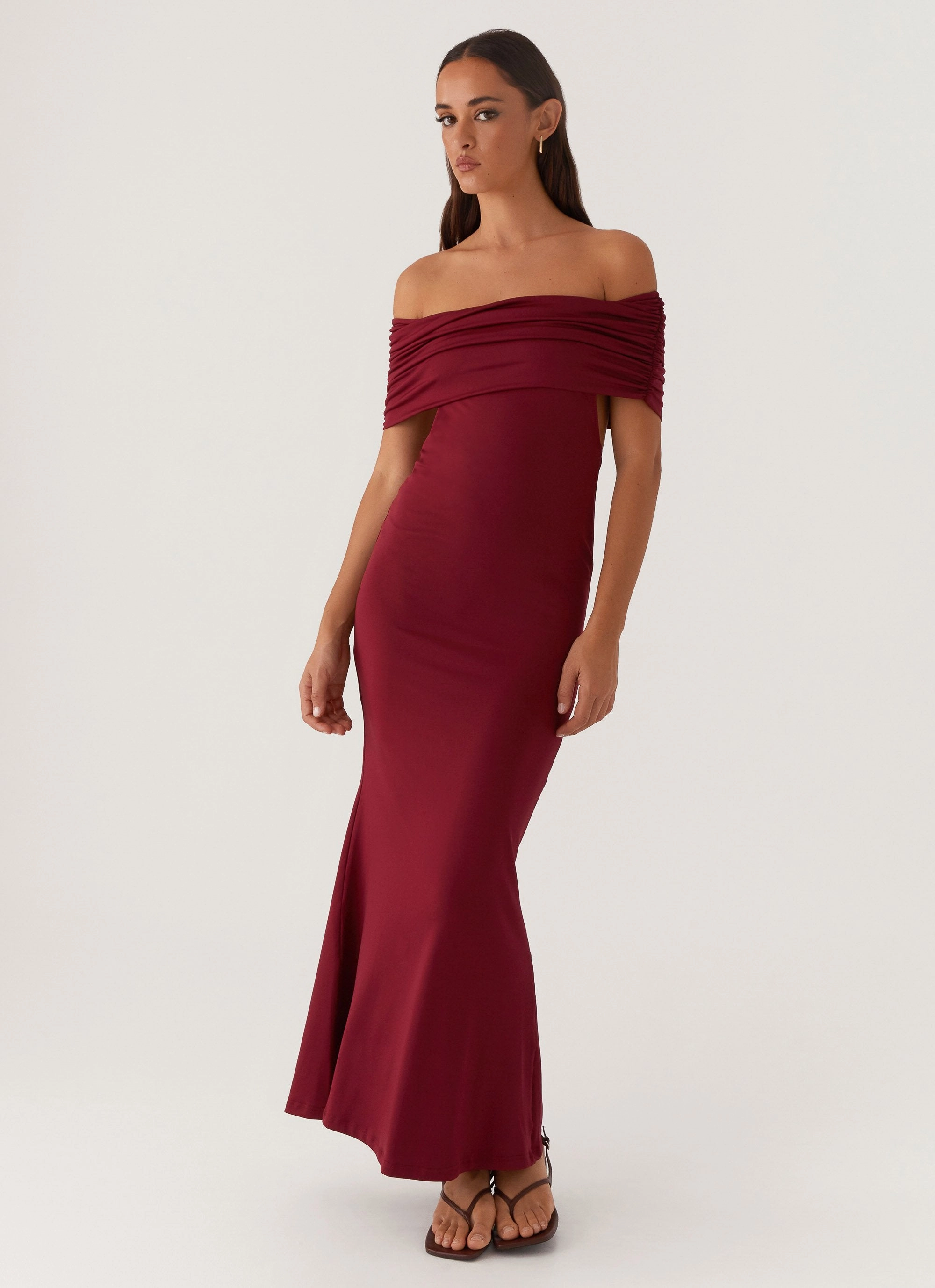 Maude Maxi Dress - Maroon Light Mood