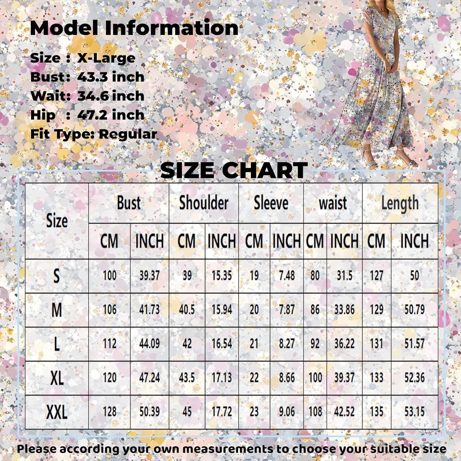 Maxi Dresses for Women 2025 Formal Wrap V Neck Chiffon Boho Flowy Swing Sundress Ruffle Short Sleeve Floral Dress