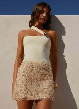 Maxi length Kandi Mini Skirt - Yellow Cultural Event Smooth Layer Kandi Mini Skirt - Yellow