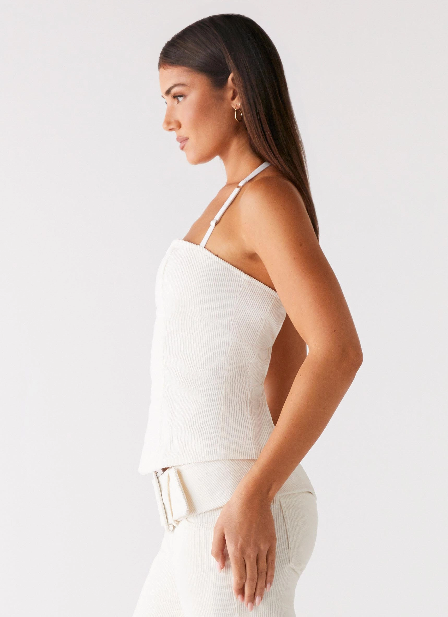 Maya Backless Top - Pearl SoftKnit