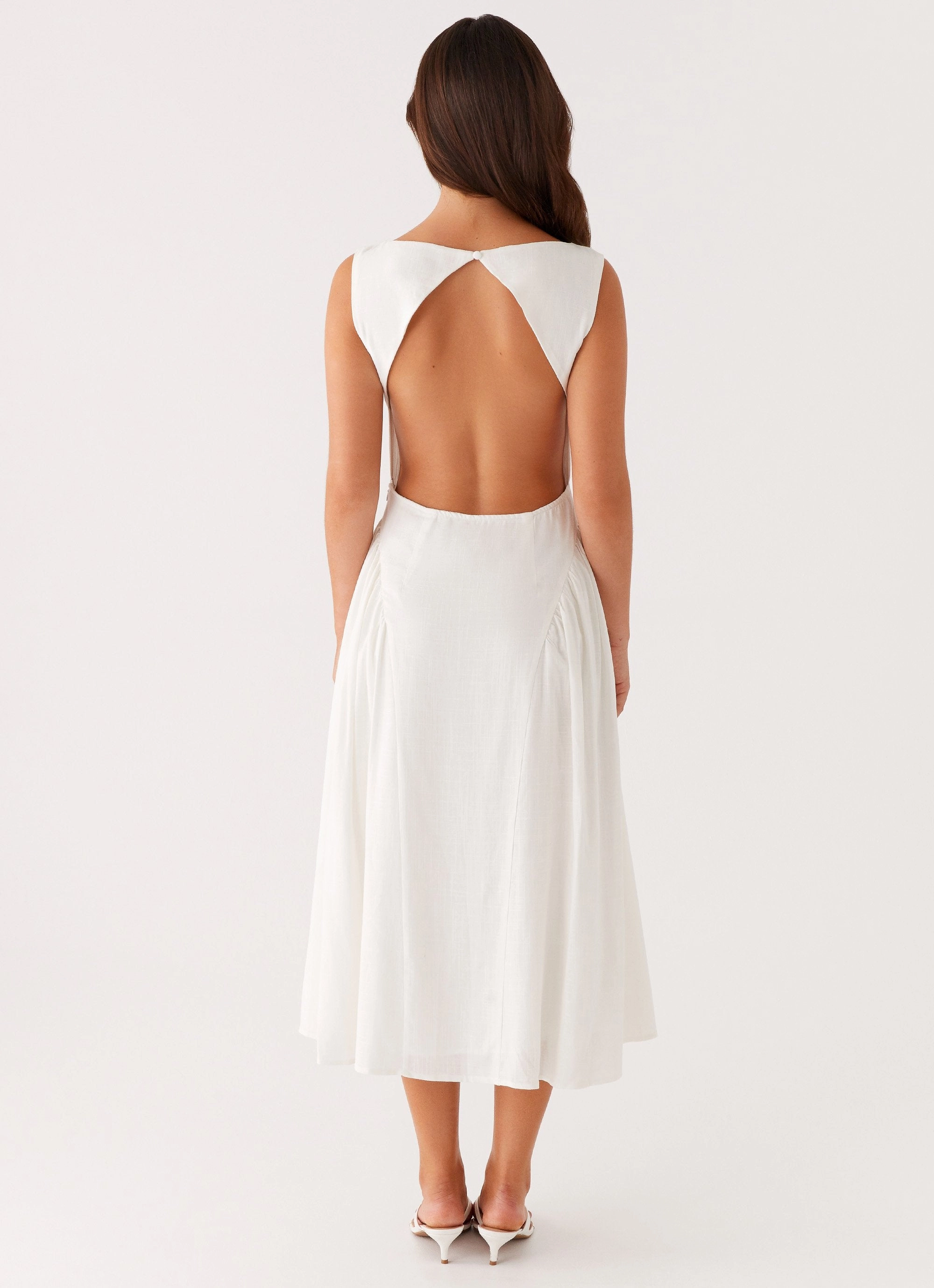 LayeredHemline Maylah Midi Dress - White