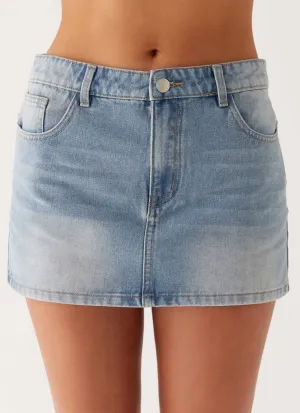 Maysa Low Rise Mini Skirt - Blue Gentle Texture Maysa Low Rise Mini Skirt - Blue Summer Outfit