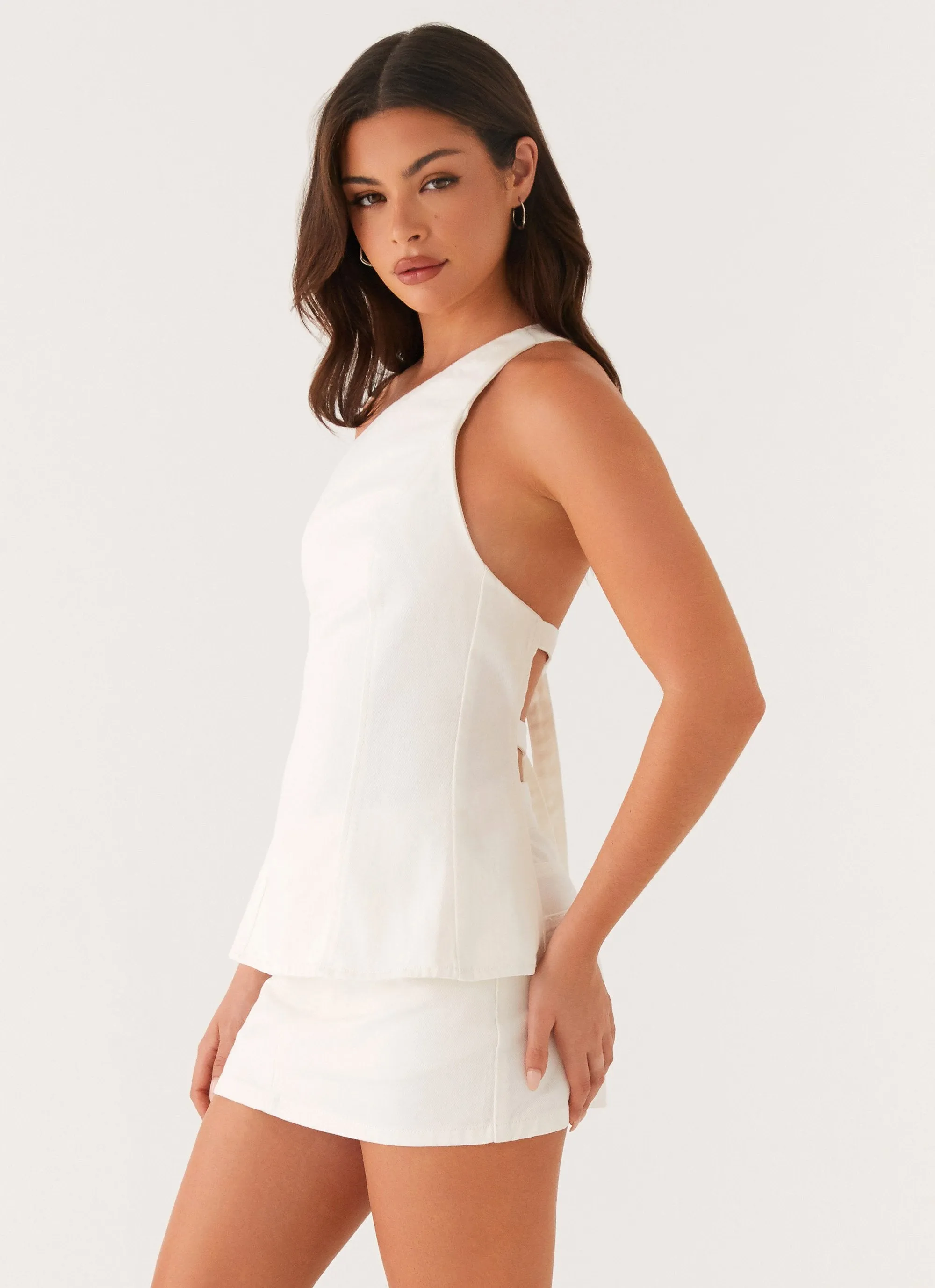 Maysa Low Rise Mini Skirt - Ivory Machine wash safe Ethically Made