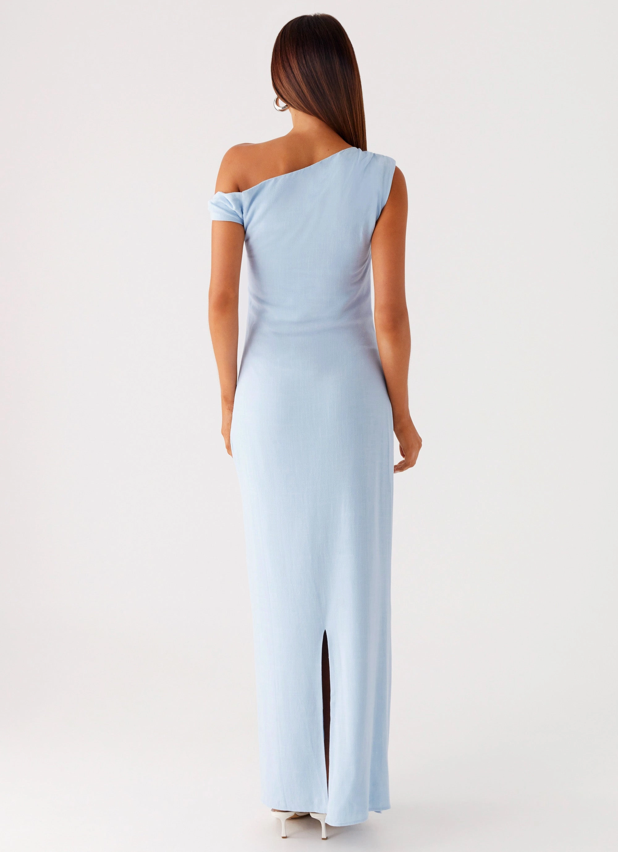 Seamless Finish Linen-Blend Mckenna Maxi Dress - Blue