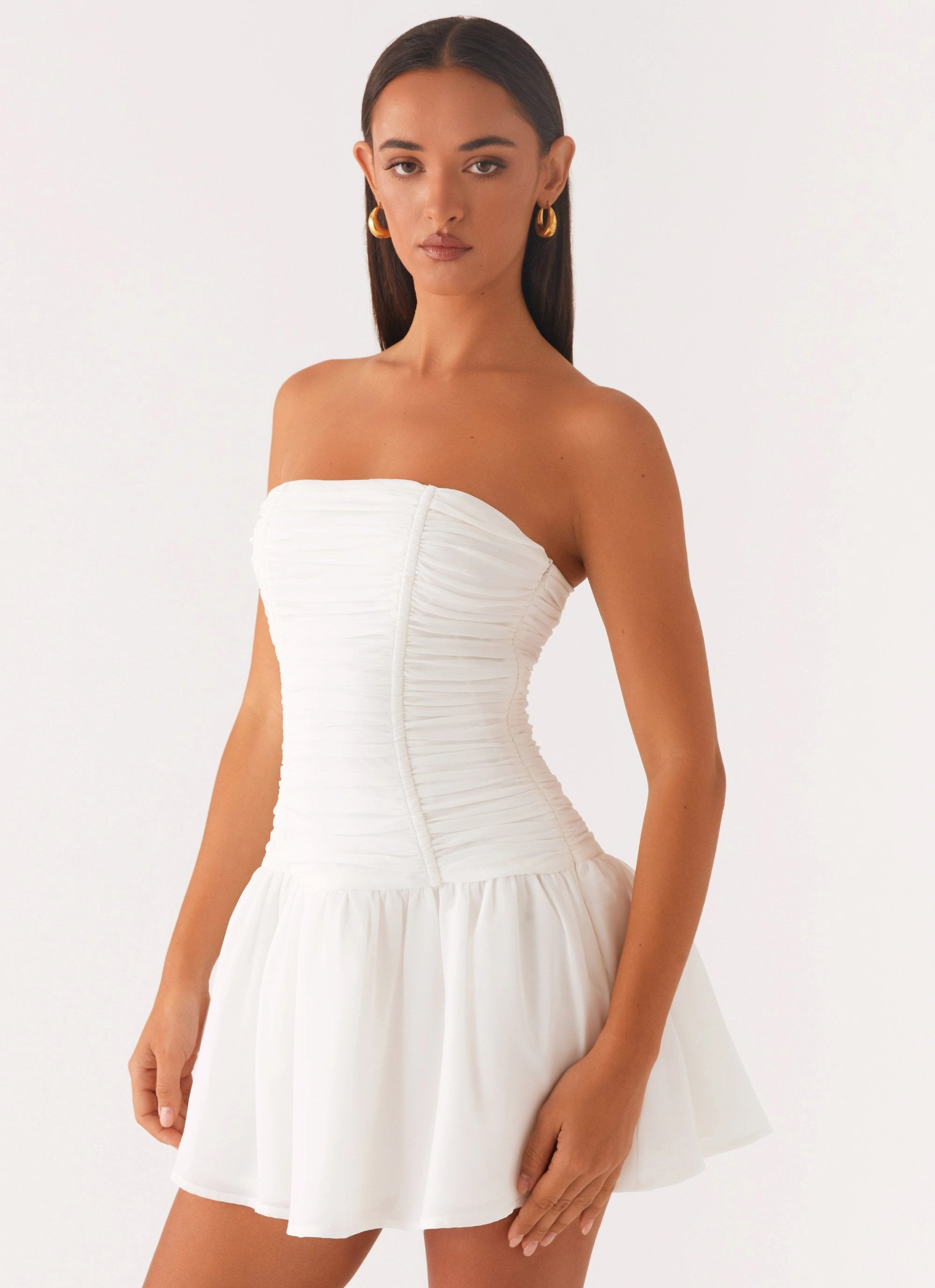 Meadow Dreams Mini Dress - White Perfect Waist Light Finish