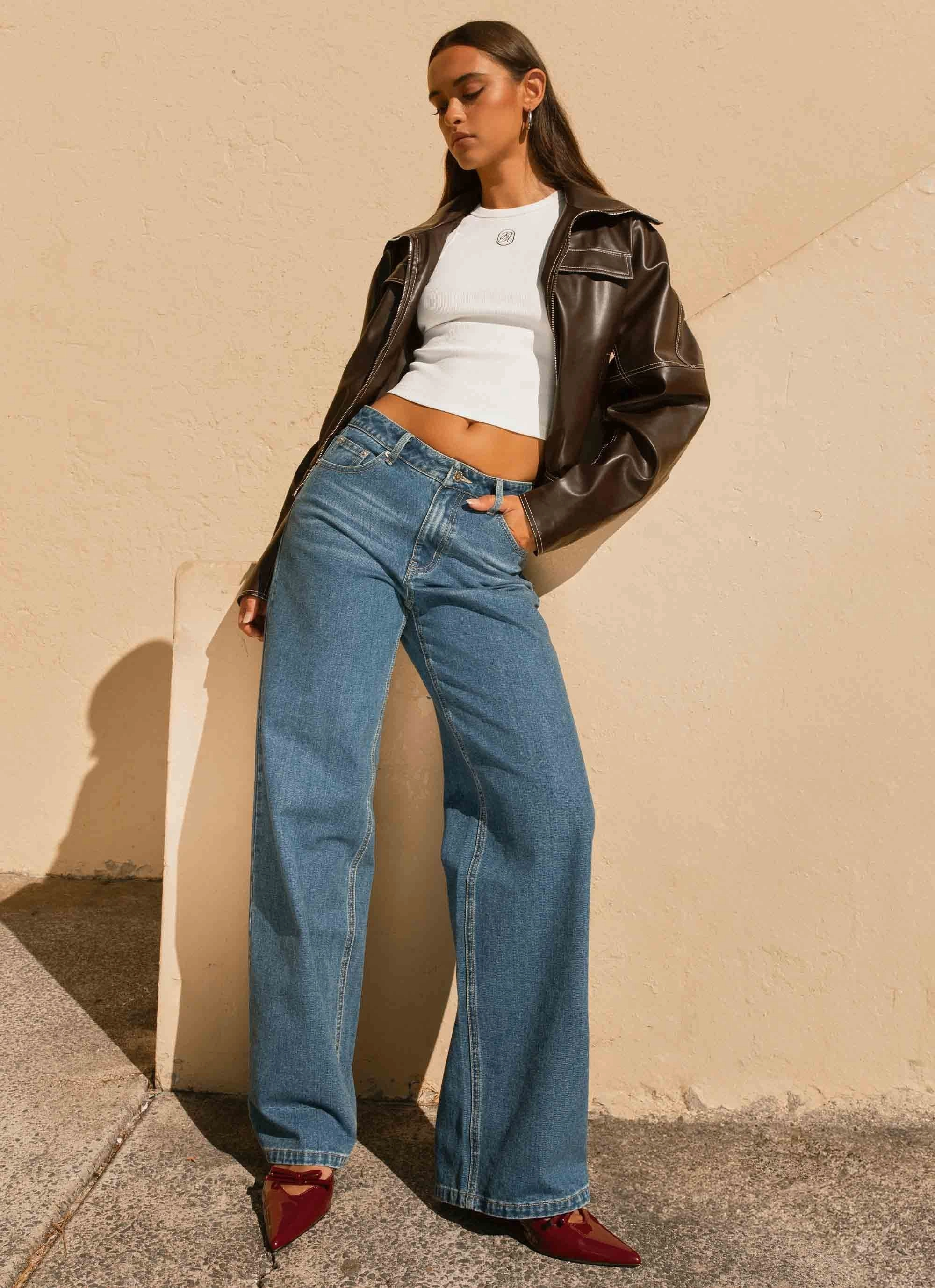 Temperature Regulating Tech Meant To Be PU Boxy Jacket - Brown