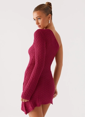 Medda Knit Mini Dress - Hot Pink Sleek and Comfortable Fresh Energy Flattering Comfort Wear Medda Knit Mini Dress - Hot Pink