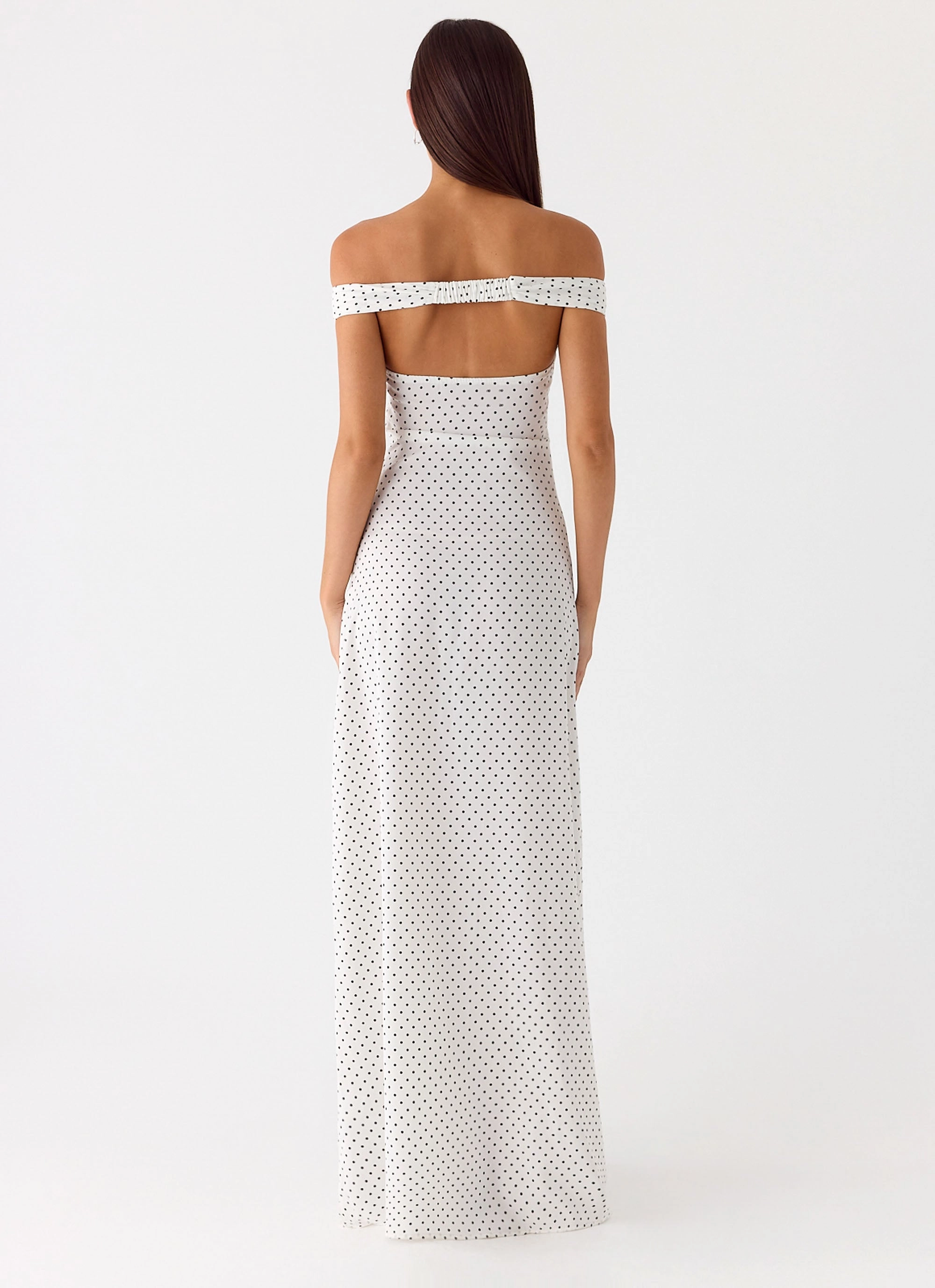 Move Free Melany Maxi Dress - White Polkadot