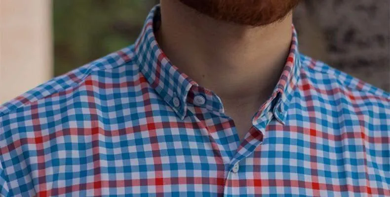 Men Dress Shirts, Long Sleeve Plaid Dress Shirts, High-quality 100% Cotton