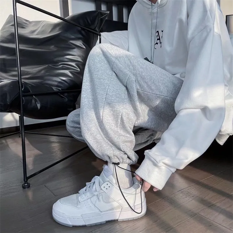 Men Pants Winter Men's Casual Pants Drawstring plus Size Men's Pants Sports Pants