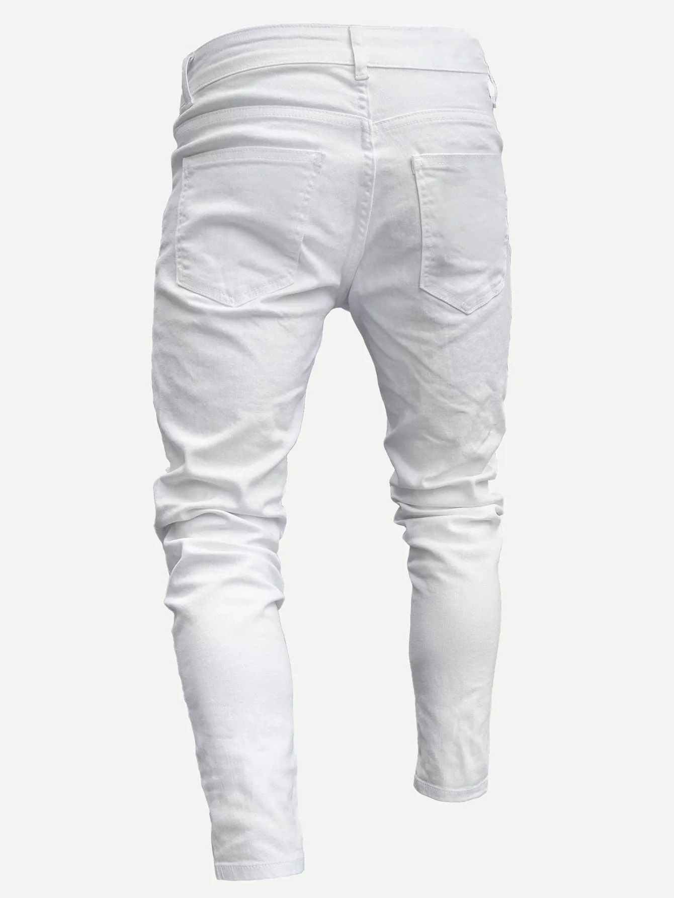 Men Patched & Ripped Detail Jeans