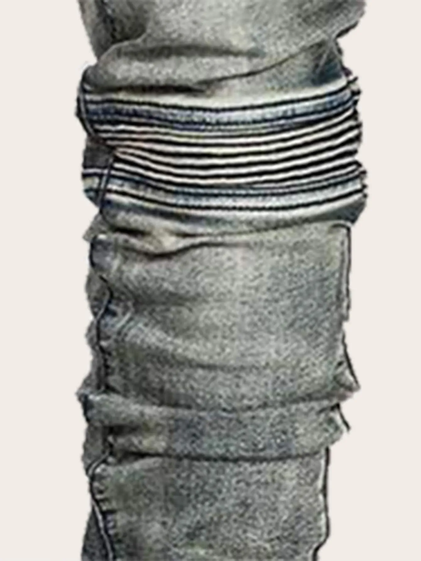 Men Ruched Washed Jeans