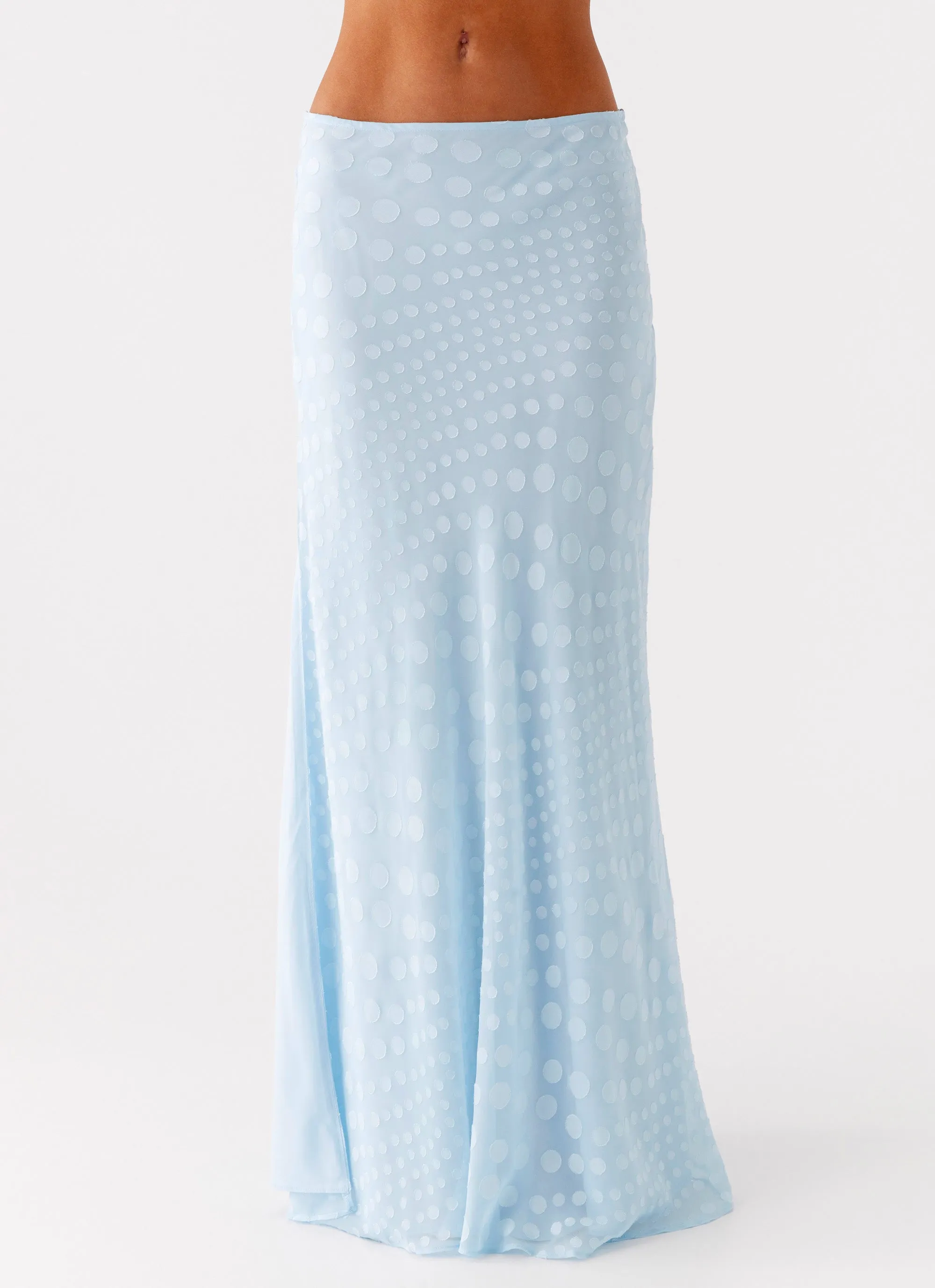 Mena Chiffon Spot Maxi Skirt - Blue Fair trade All Season