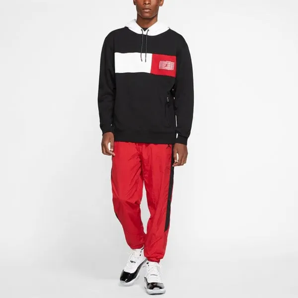 Men's Air Jordan 11 Legacy Splicing Pullover Asia Edition Sweatshirt, black