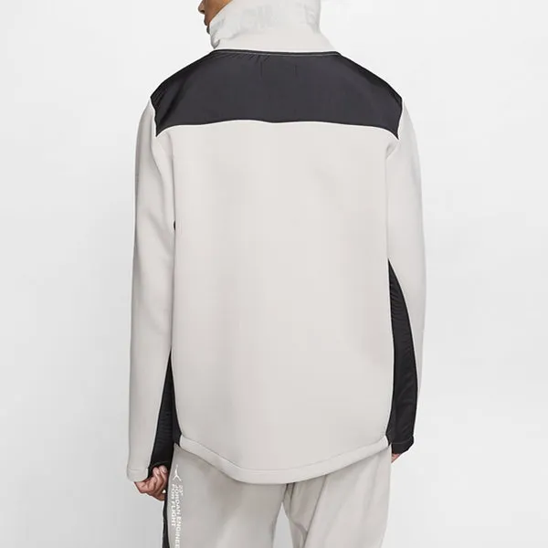 Men's Air Jordan 23 Engineered Stand Collar Knit Contrasting Colors Half Zipper Gray Multicolor Sweatshirt