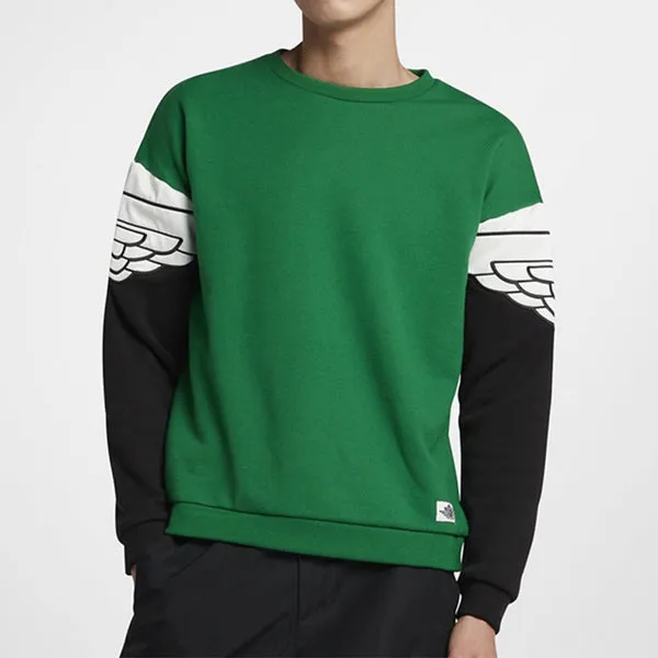 Men's Air Jordan Arm Logo Pullover Sports Green Sweatshirt