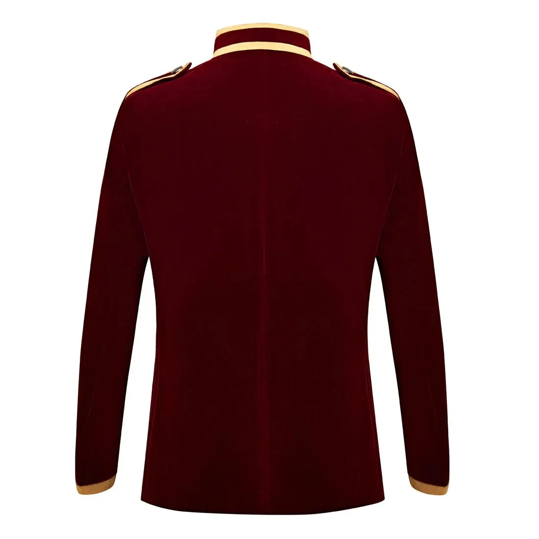 Men's Autumn British Style Velvet Slim Fit Blazer With Golden Embroidery