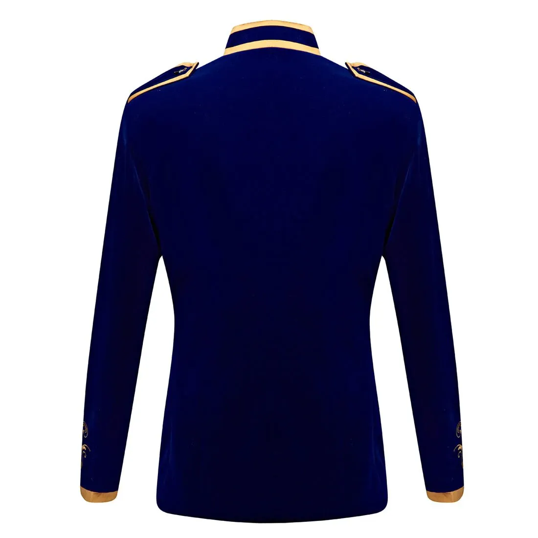 Men's Autumn British Style Velvet Slim Fit Blazer With Golden Embroidery