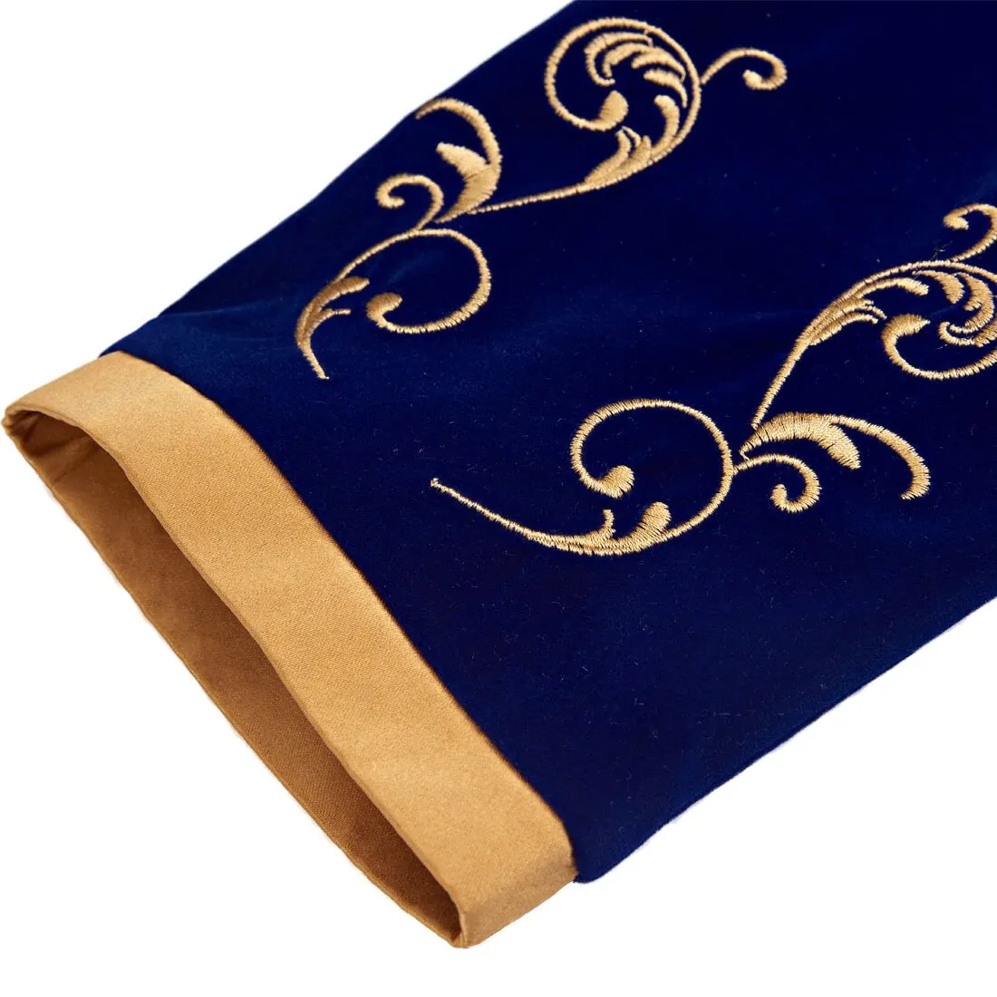 Men's Autumn British Style Velvet Slim Fit Blazer With Golden Embroidery
