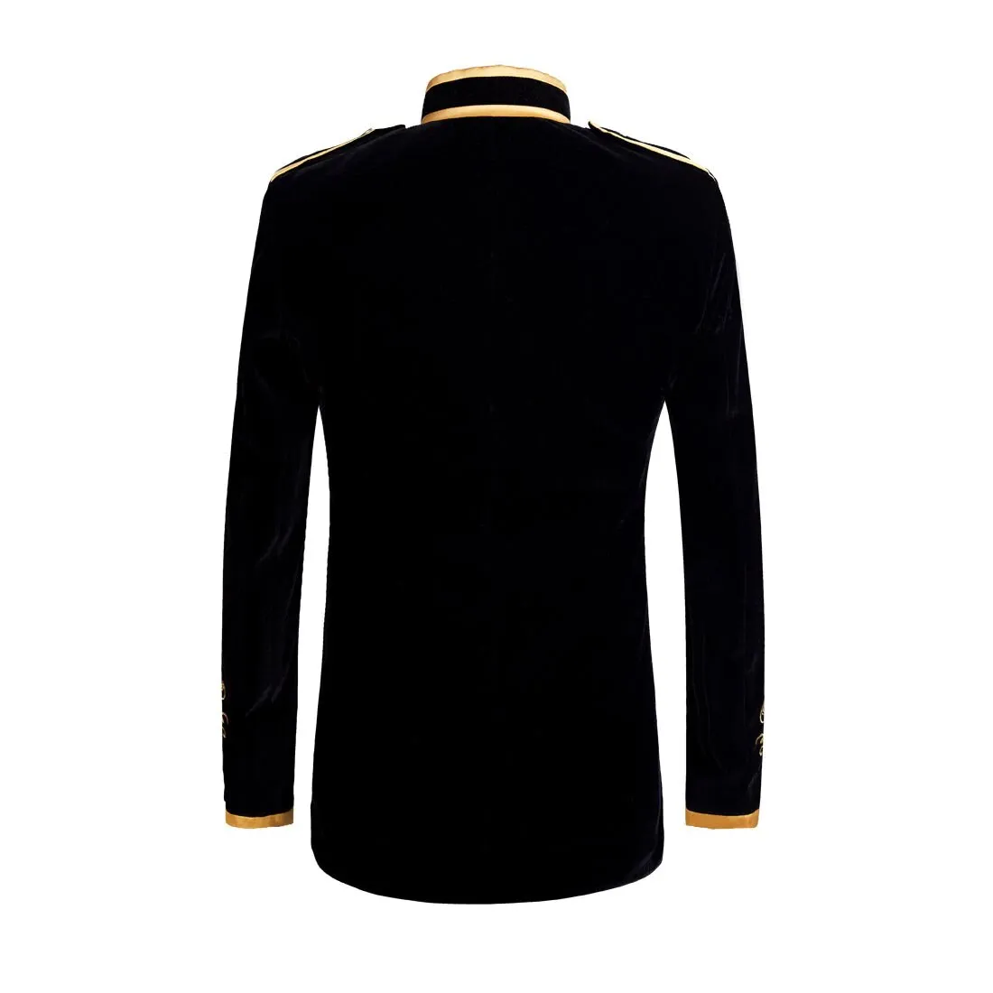 Men's Autumn British Style Velvet Slim Fit Blazer With Golden Embroidery