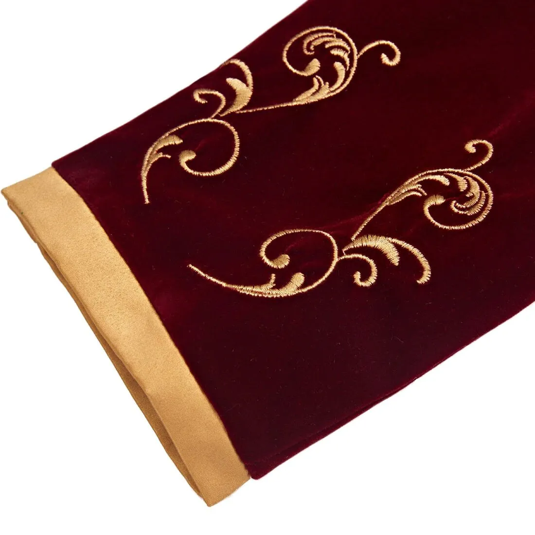 Men's Autumn British Style Velvet Slim Fit Blazer With Golden Embroidery