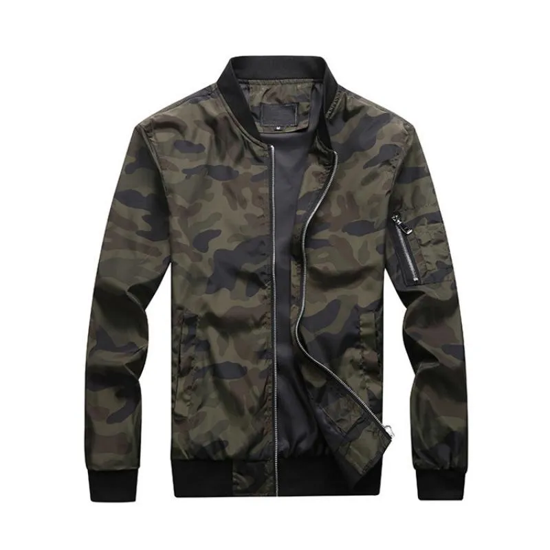 Men's Autumn Camouflage Bomber | Plus Size