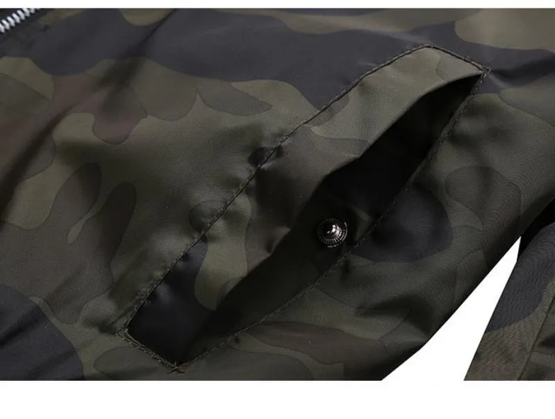 Men's Autumn Camouflage Bomber | Plus Size