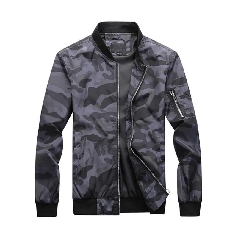 Men's Autumn Camouflage Bomber | Plus Size